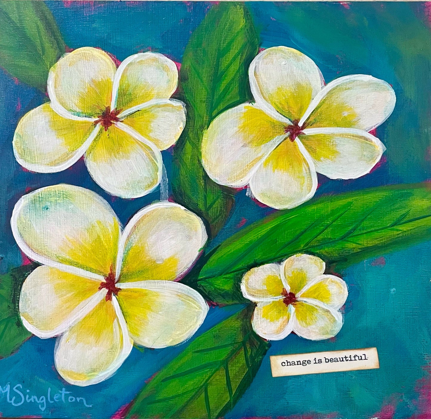 Plumeria Original Acrylic Art