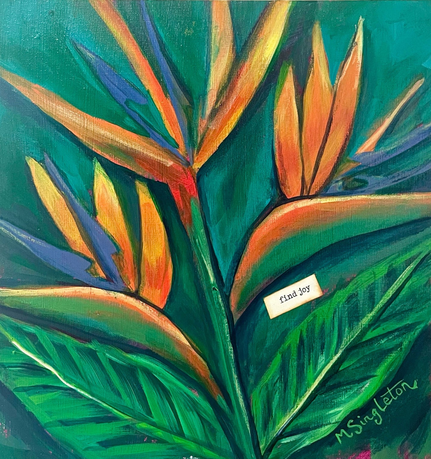 Bird of Paradise Original Acrylic Art