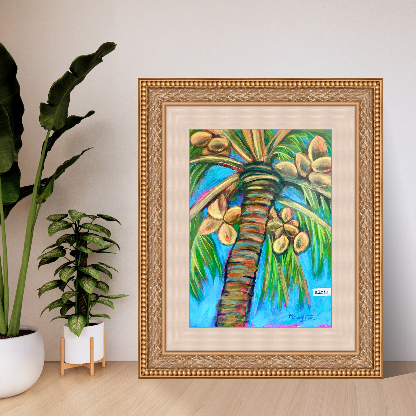 Coconut Palm Tree Art Print