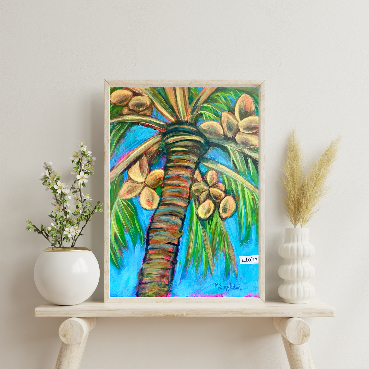 Coconut Palm Tree Art Print