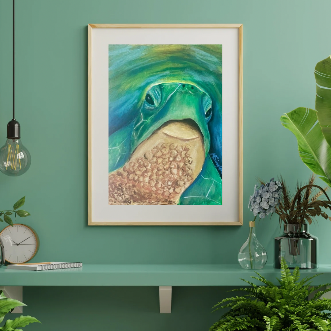 "Honu Kisses"  Art Print