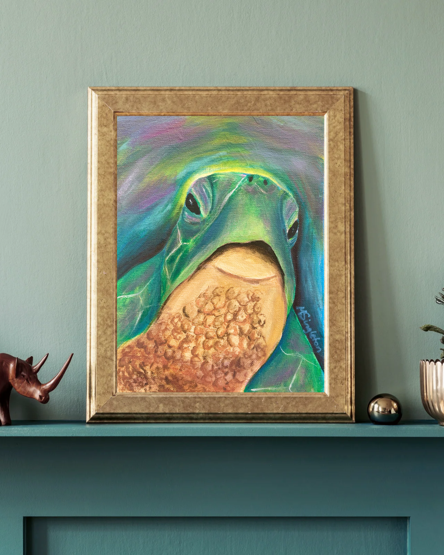 "Honu Kisses"  Art Print