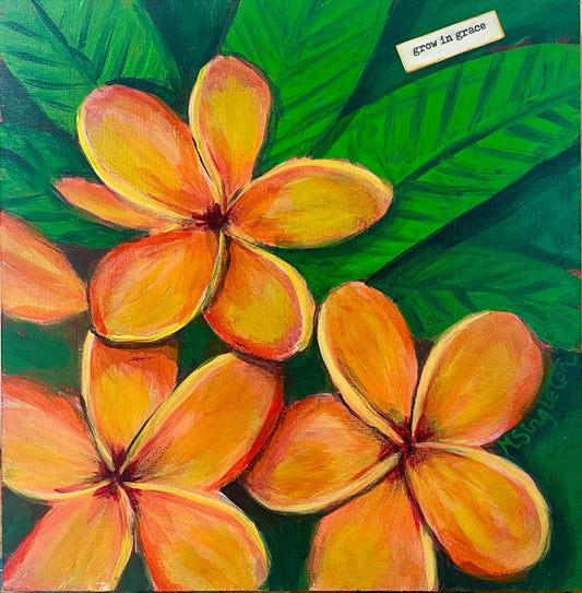 Plumeria Original Acrylic Art